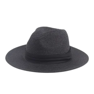 Men's Straw Hat with Black Ribbon | UV Protection Summer Pakistan