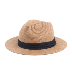Men's Straw Hat with Black Ribbon | UV Protection Summer Pakistan