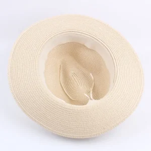 Men's Straw Hat with Black Ribbon | UV Protection Summer Pakistan