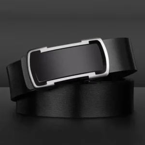Men's Black Cowhide Automatic Buckle Belt | Genuine Leather Pakistan