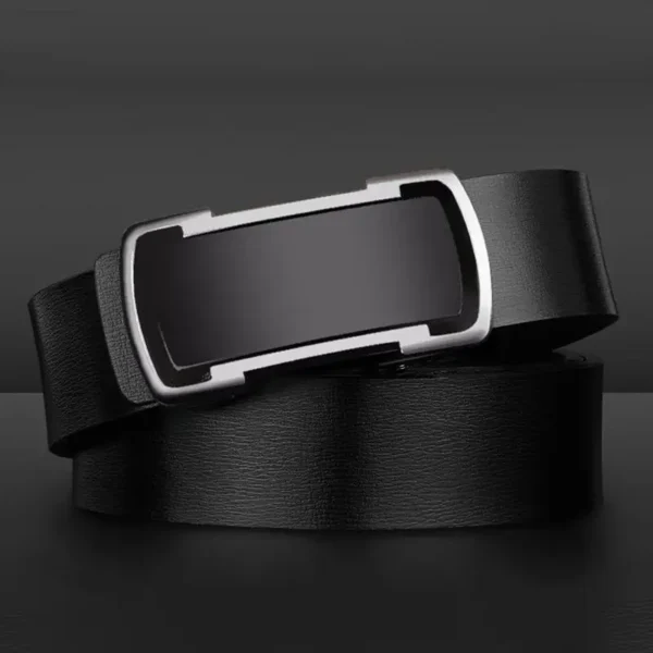 Men's Black Cowhide Automatic Buckle Belt | Genuine Leather Pakistan