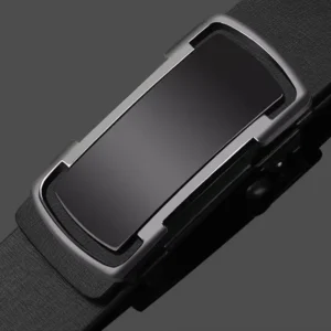 Men's Black Cowhide Automatic Buckle Belt | Genuine Leather Pakistan