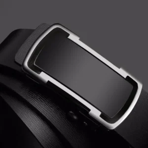 Men's Black Cowhide Automatic Buckle Belt | Genuine Leather Pakistan