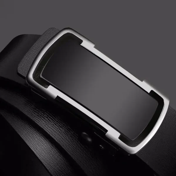 Men's Black Cowhide Automatic Buckle Belt | Genuine Leather Pakistan