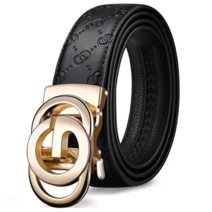 Men's Genuine Leather Automatic Buckle Belt Black | Pakistan