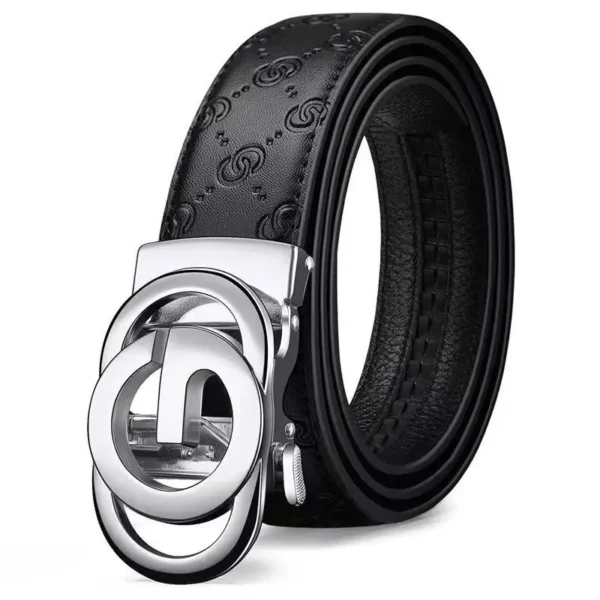 Men's Genuine Leather Automatic Buckle Belt Black | Pakistan
