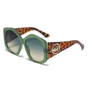 Trendy Green Leopard Print Sunglasses | UV Protection Pakistan