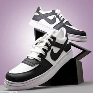 Men's Black Rexine Casual Sneakers | Formal Festive Shoes Pakistan