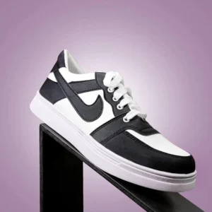 Men's Black Rexine Casual Sneakers | Formal Festive Shoes Pakistan