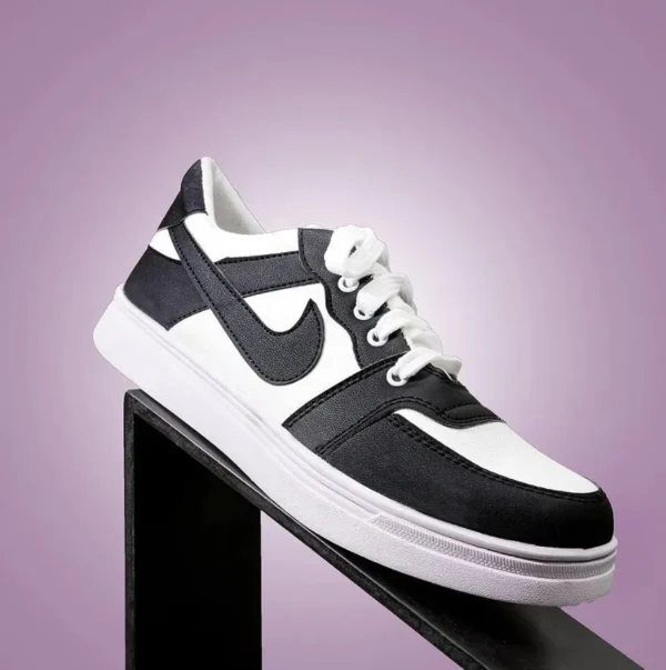 Men's Black Rexine Casual Sneakers | Formal Festive Shoes Pakistan