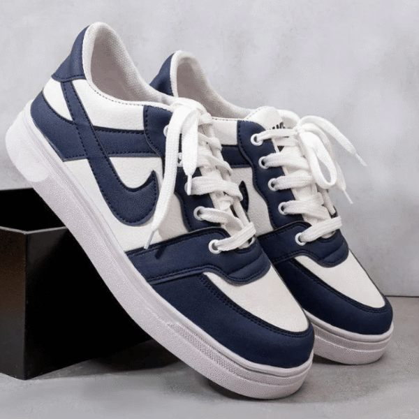 Men's Blue Rexine Sneakers | Formal Casual Lightweight Shoes Pakistan