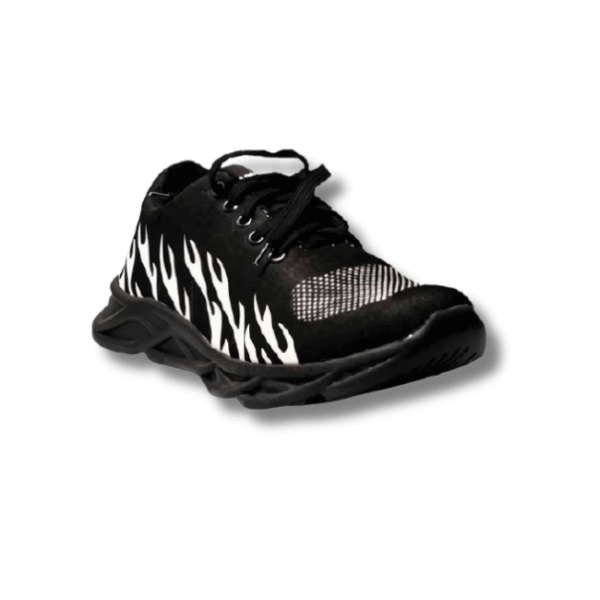 Men's Black White Fire Joggers | Comfortable Daily Wear Shoes Pakistan