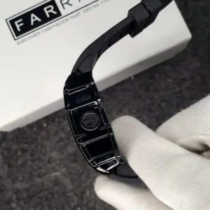 Men's Black Skeleton Watch | Chronograph Style Rubber Strap Pakistan