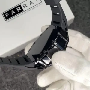 Men's Black Skeleton Watch | Chronograph Style Rubber Strap Pakistan