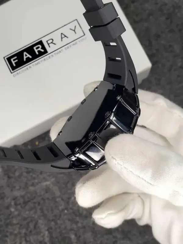 Men's Black Skeleton Watch | Chronograph Style Rubber Strap Pakistan