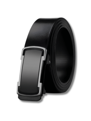 Men's Black Cowhide Automatic Buckle Belt | Genuine Leather Pakistan