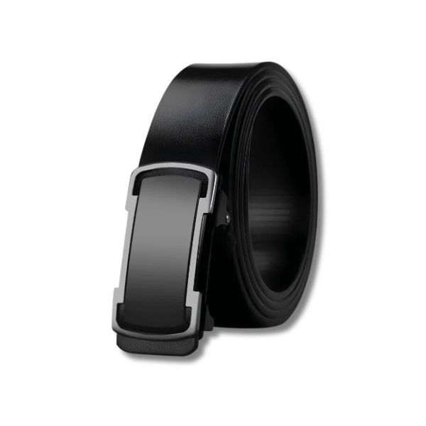 Men's Black Cowhide Automatic Buckle Belt | Genuine Leather Pakistan