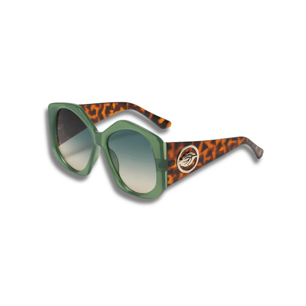 Trendy Green Leopard Print Sunglasses | UV Protection Pakistan