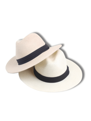 Men's Straw Hat with Black Ribbon | UV Protection Summer Pakistan