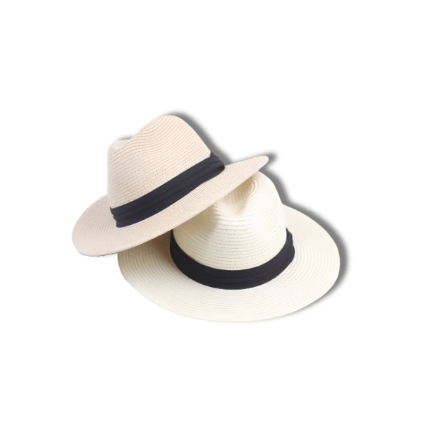 Men's Straw Hat with Black Ribbon | UV Protection Summer Pakistan
