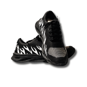 Men's Black White Fire Joggers | Comfortable Daily Wear Shoes Pakistan