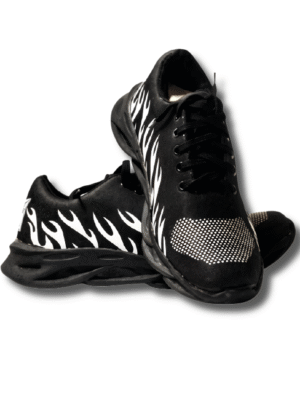 Men's Black White Fire Joggers | Comfortable Daily Wear Shoes Pakistan